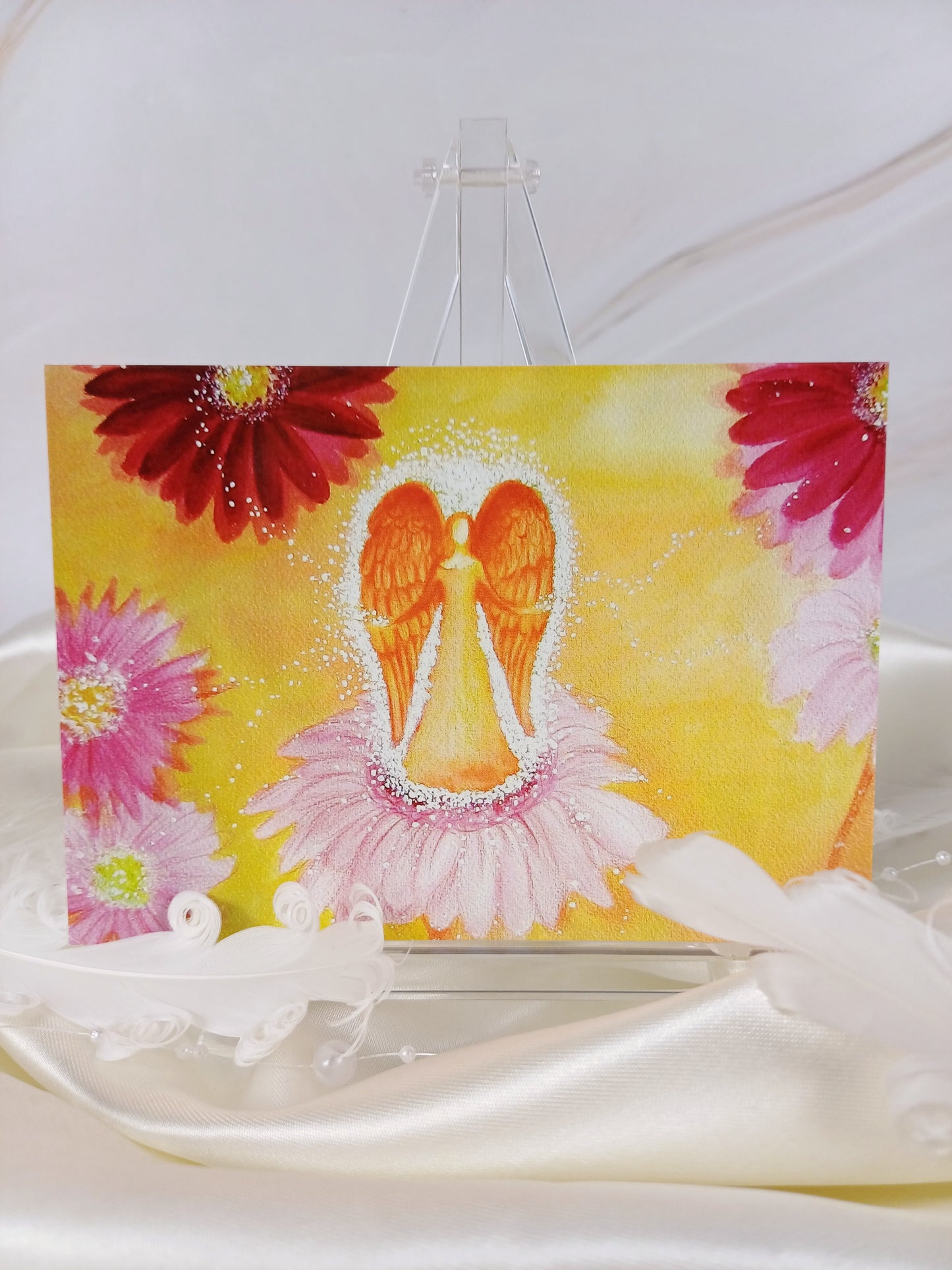Postkarte "Gerbera Engel Gruß"