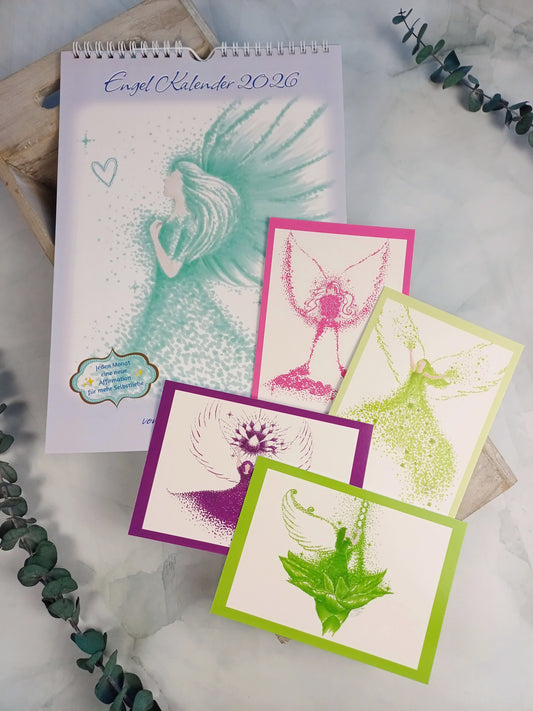 Frühlingsedition pink – limitiert - Kalender & florales Postkarten-Set