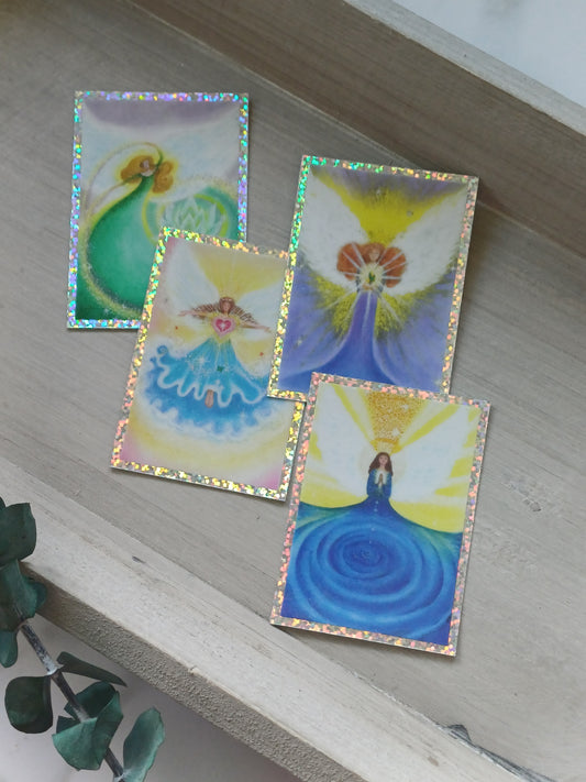 Glitzer-Sticker "Engel der neuen Zeit" (4er Set)